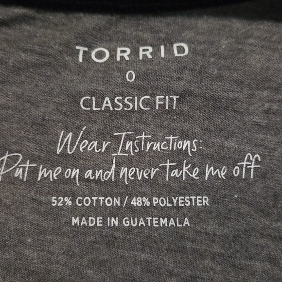 torrid | Tattoo Print Classic Fit Ringer Tee - Heather Grey - Picture 10 of 10